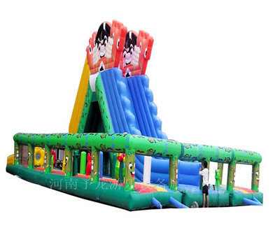 专业供应新世纪乐园气模玩具 大中小型充气蹦床与充气大滑梯，项城市水寨予龙游乐设备厂引领游乐新风尚